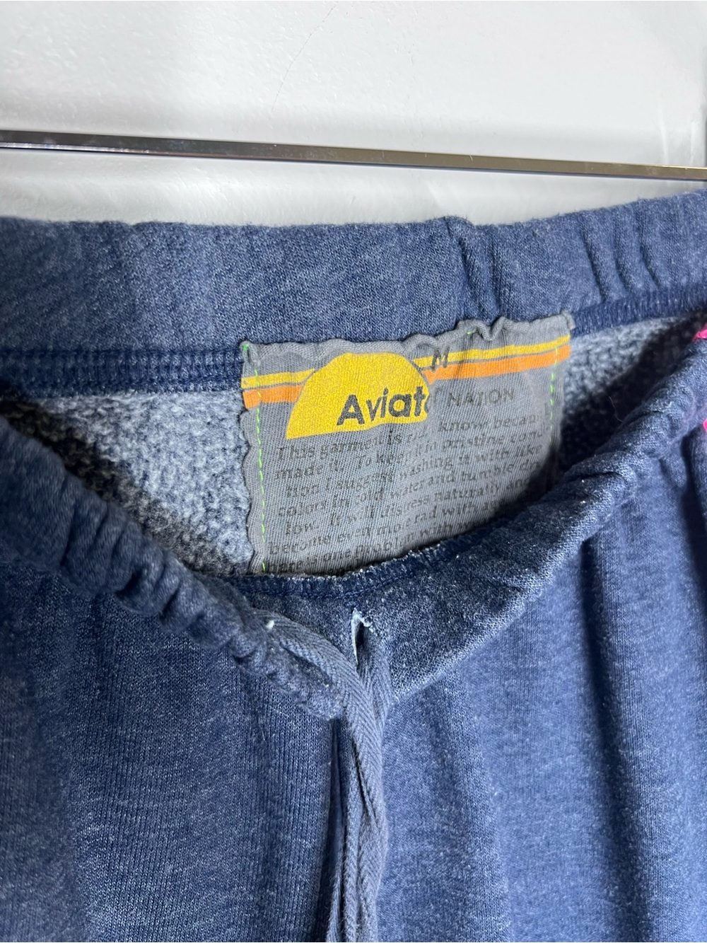 Aviator Nation 5 stripe Blue Neon sweatpants Sz M - Picture 4 of 6